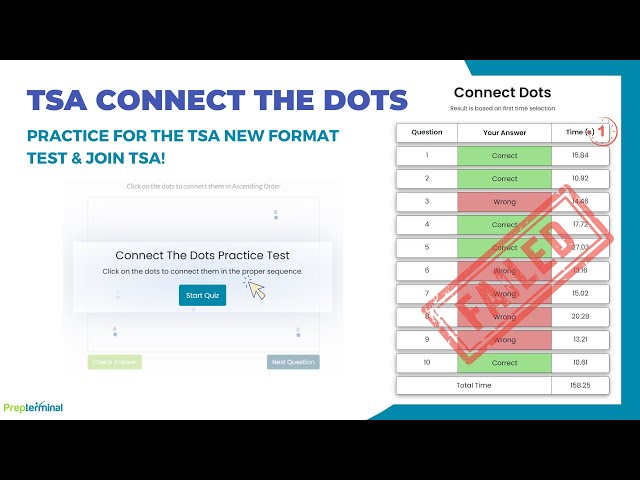 TSA Connect the Dots Prep: Dominate TSA New Format Exam - Tips & Tricks