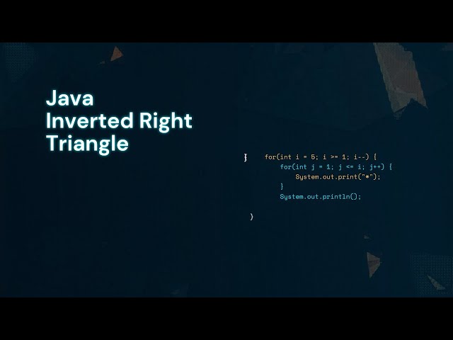 Java Inverted Right Triangle Pattern Program | Star Pattern Using Loops | Part-6