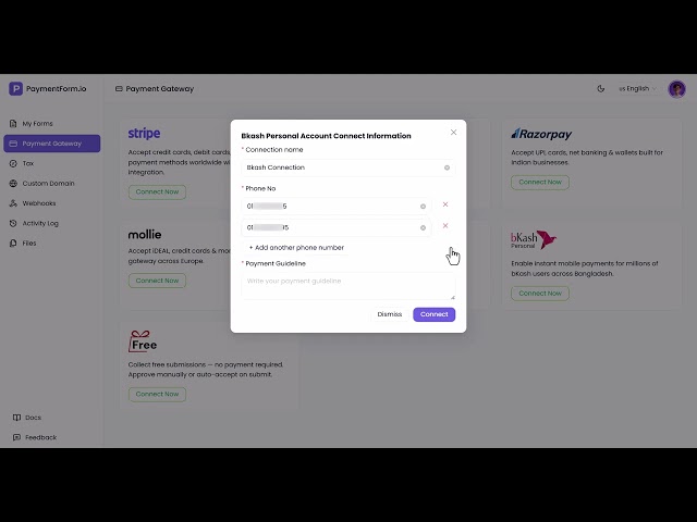 How to Connect the bKash Personal Payment Gateway with PaymentForm.io | Complete Setup Tutorial