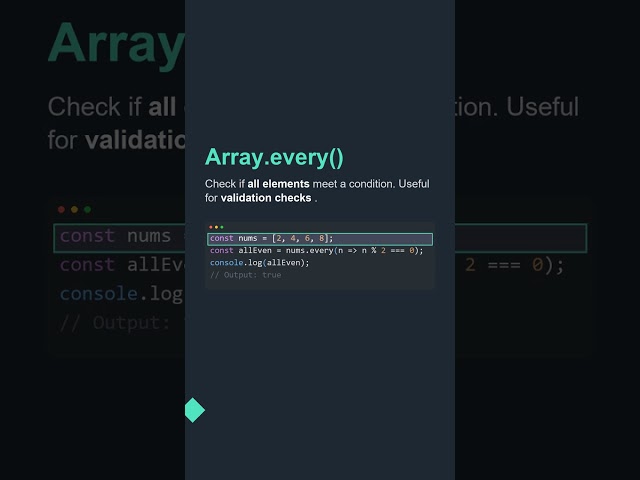 JavaScript Developers NEED to Know Array.every()! #shorts #javascript