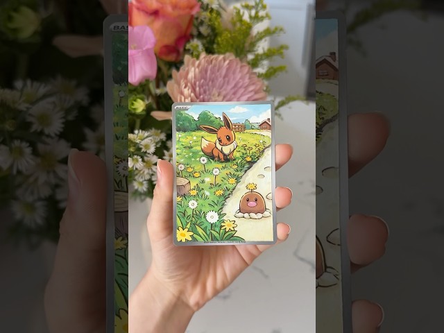 Turning a base card into full art! #eevee #pokemon #pokemontcg #pokemoncards #pokemonpainting #tcg