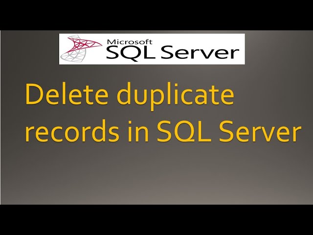 Delete duplicate records from Table in SQL Server #sql #dataengineering