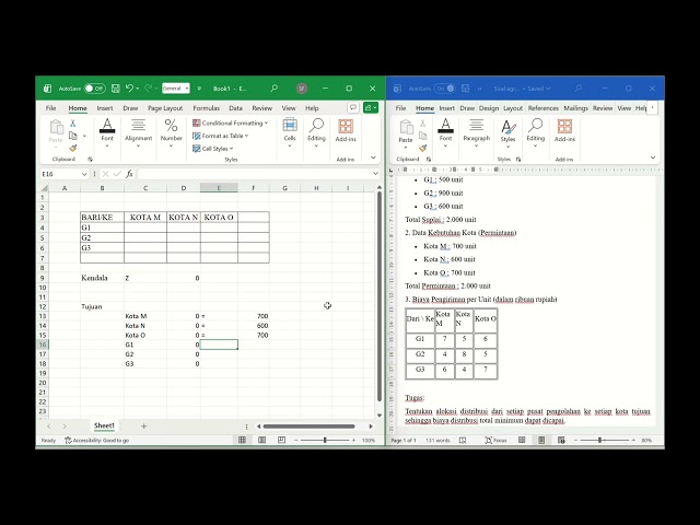 Tutorial Excel Solver: Menyelesaikan Masalah Transportasi (Linear Programming)