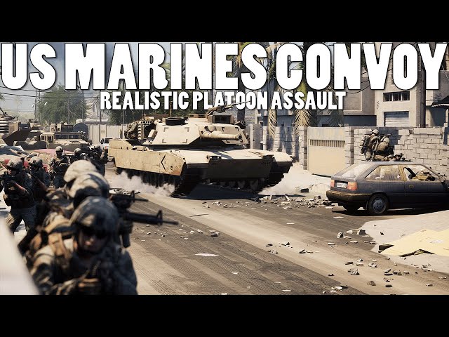 REALISTIC US MARINES COMBAT PATROL IN FALLUJAH  - Squad Full Round Gameplay