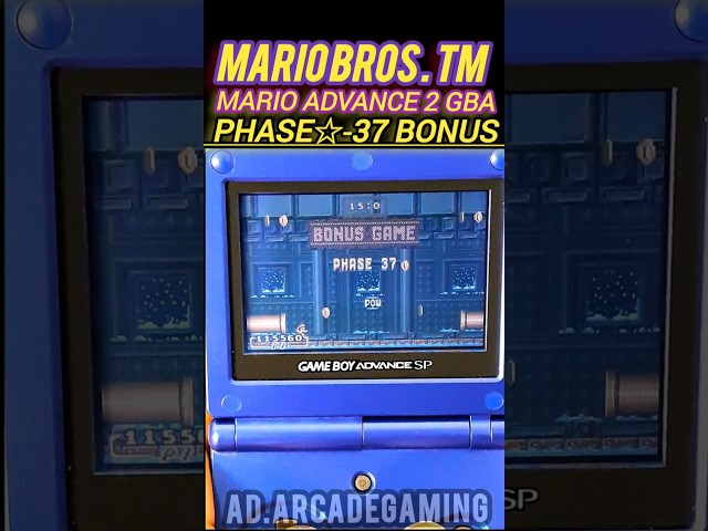 Mario Bros Phase 37 Bonus - Super Mario Advance 2 Played On Nintendo Game Boy Advance SP GBA