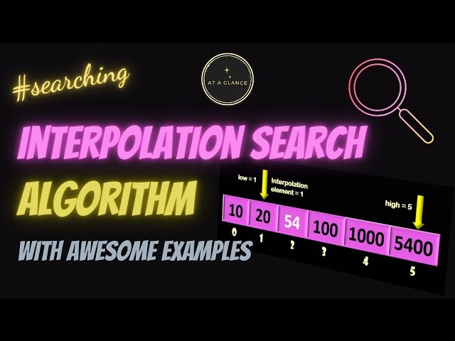 Interpolation Search Algorithm with Examples | At A Glance! | #interpolationsearch #dsa