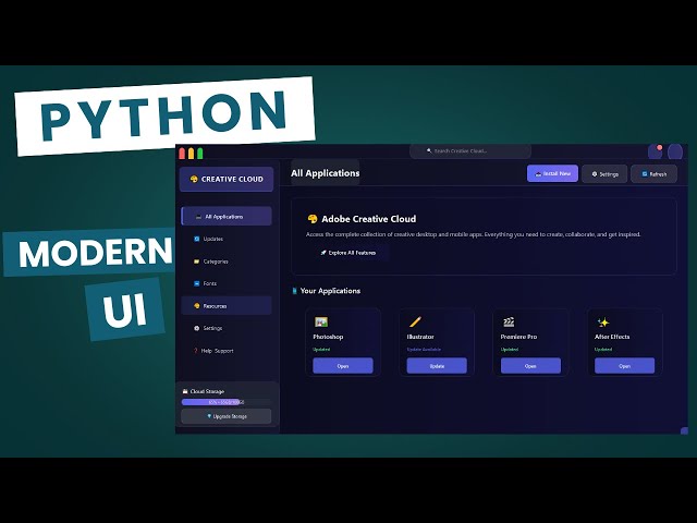 Python Modern App UI -  Free Download