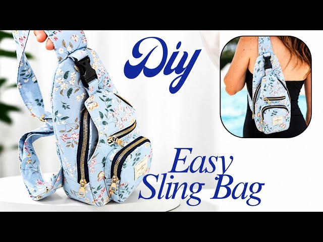 DIY Crossbody Sling Bag with Front Zipper Pocket | Easy Sewing Tutorial + PDF Pattern