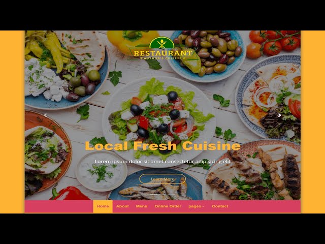 Fresh Cuisine -Restaurant Service Website Design HTML CSS JS