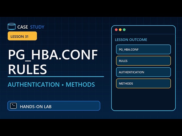 PostgreSQL pg_hba.conf Rules and Authentication Methods