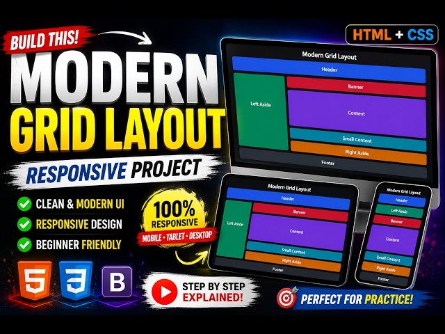 Learn CSS Grid Layout Step by Step 🚀 | HTML CSS Tutorial