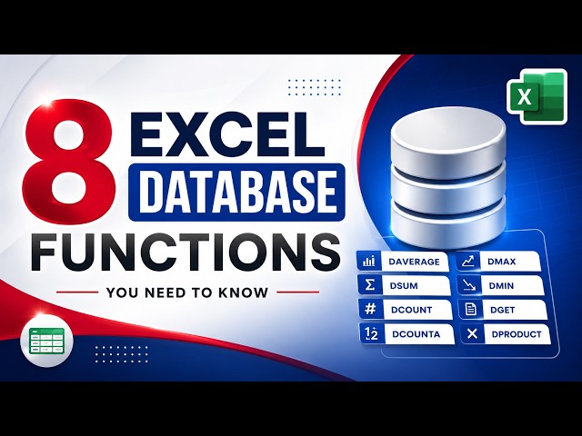 Complete tutorial on 8 Powerful Excel Database Functions | DAVERAGE, DSUM, DCOUNT & More