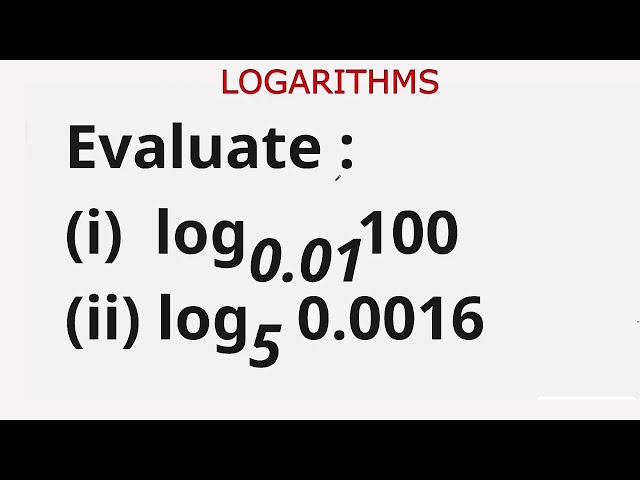 Logarithms | Question 16