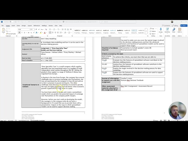 1 Data Modelling Assignment Breakdown