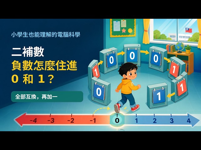 《小學生也能理解的電腦科學：「二補數：電梯怎麼記住負樓層」》
