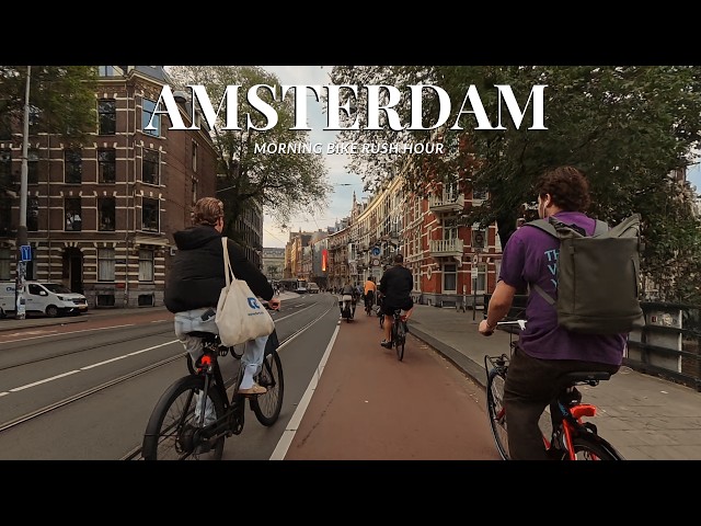 Morning Bike Rush Hour in Amsterdam | 4K Cycling Tour 2026