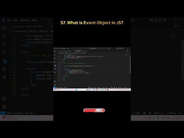 What is Event Object in JavaScript? | Detailed Explanation for Beginners & Experts!