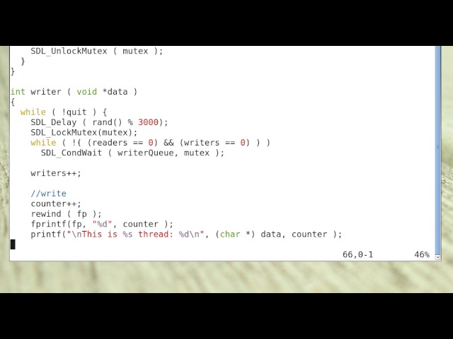 An implementation of readers-writers problem