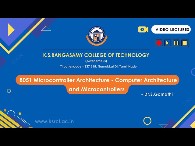 8051 Microcontroller Architecture - Computer Architecture and Microcontrollers