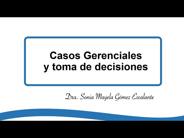 Casos Gerenciales : TOMA de DECISIONES | Programadas y No Programadas