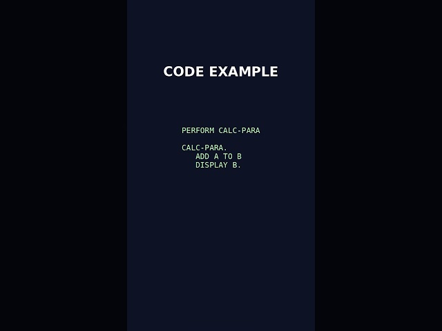 PERFORM in COBOL #mainframes #developer #english #coding #shortvideo #edit