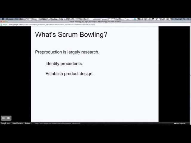 Scrum Bowling - An Agile Production Methodology for Indie Teams and Student Projects