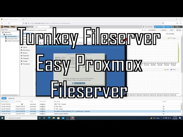 How to setup Turnkey Linux Fileserver on Proxmox VE