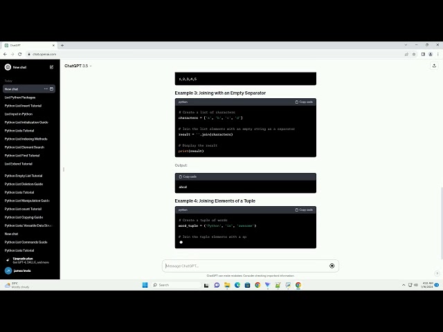list python join