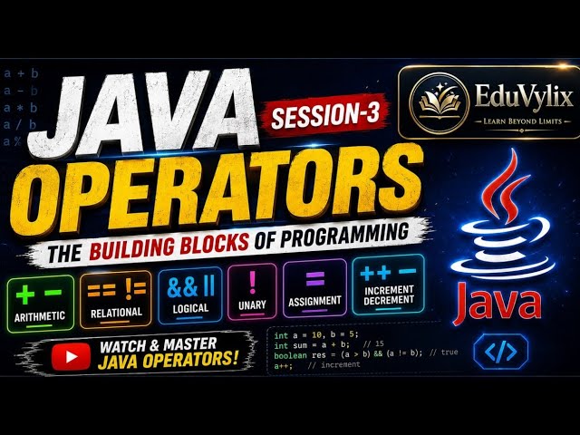 Java Operators Made EASY  | Session 3 | Arithmetic, Relational & Logical