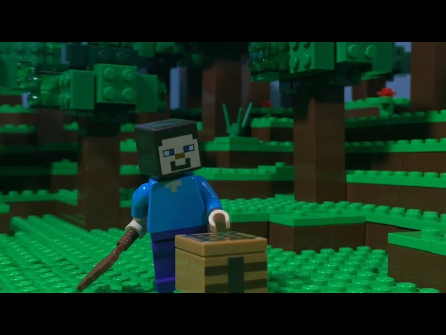 Lego Minecraft Survival: Day 1 (Stop motion animation)