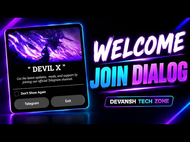 🔥 Welcome Join Dialog Kaise Add Kare APK Mein | Telegram Join Dialog Tutorial