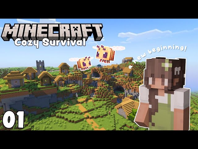 Starting a New Cozy Minecraft Survival World |Cozy Minecraft Survival Let's Play - Ep. 01 🐝