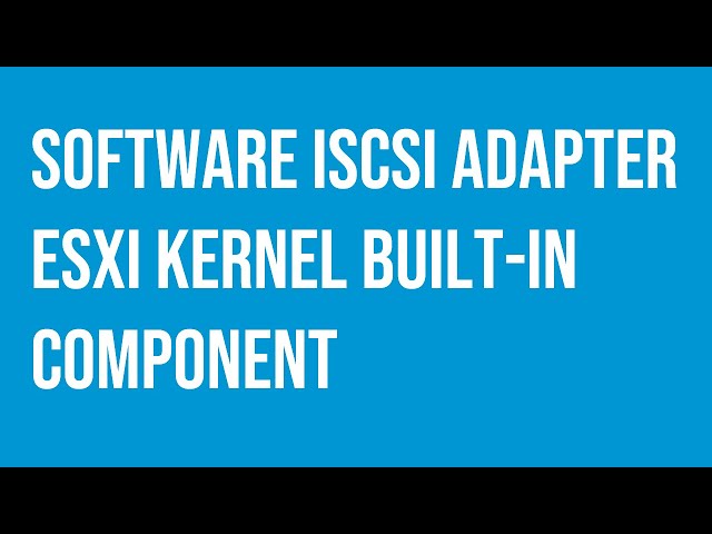 VMware Software iSCSI Adapter a built-in component of the ESXi kernel.