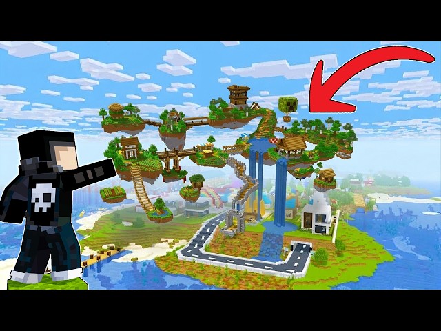 Rich Vs Poor Sky Island Battle in Minecraft!