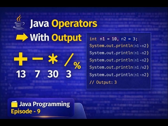 Episode 09 | Arithmetic Operators & Assignment Operators in Java |