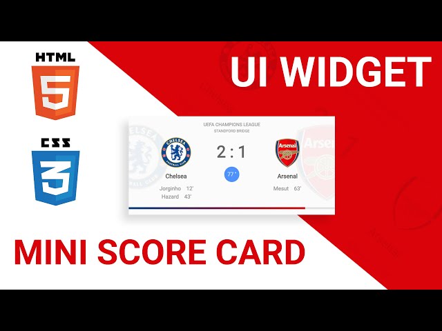 UI Widget Design Tutorial - Mini Score Card | HTML CSS Speed Coding