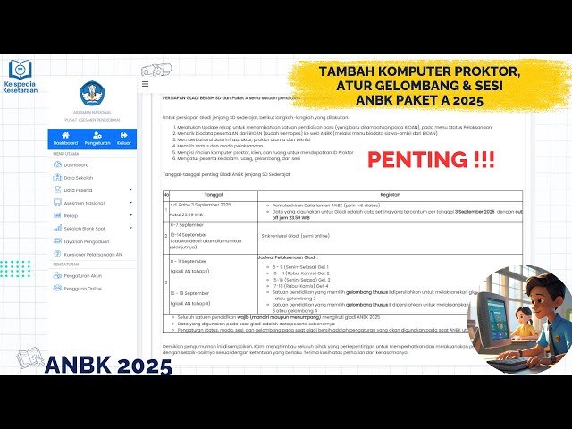 CARA TAMBAH KOMPUTER PROKTOR , ATUR GELOMBANG & SESI ANBK 2025 UNTUK PKBM