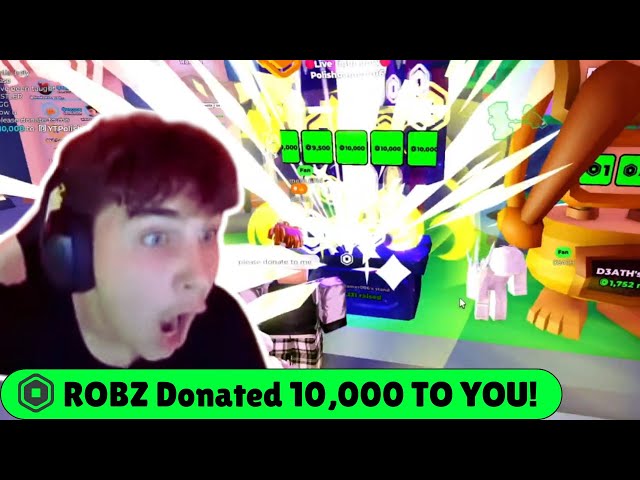 Streamers React to 10,000 ROBUX Donation!!