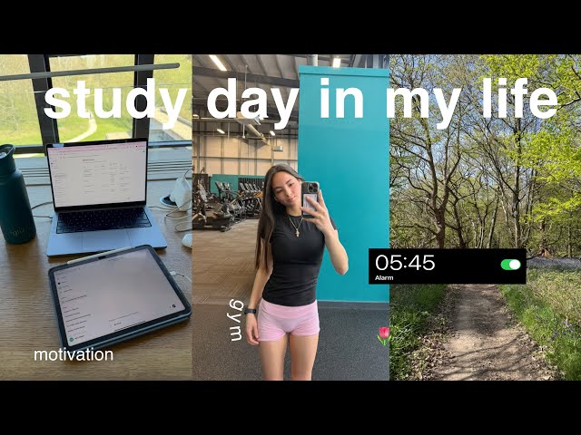 PRODUCTIVE STUDY DAY in my life | routines, gym & cafes ☕️