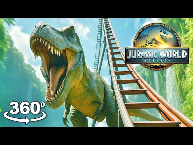 Jurassic World Rebirth VR Roller Coaster – 360° Dinosaur Attack Ride (INSANE POV!)