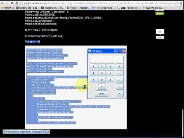 Mini class project of Calculator (Code in java) ITGuideline.com