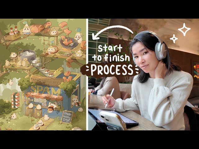 Drawing vlog 🌱 a realistic week in my life as I finish this drawing!!