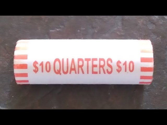 Searching looking hunting through thru roll of quarters for possible silver, errors and varieties |
