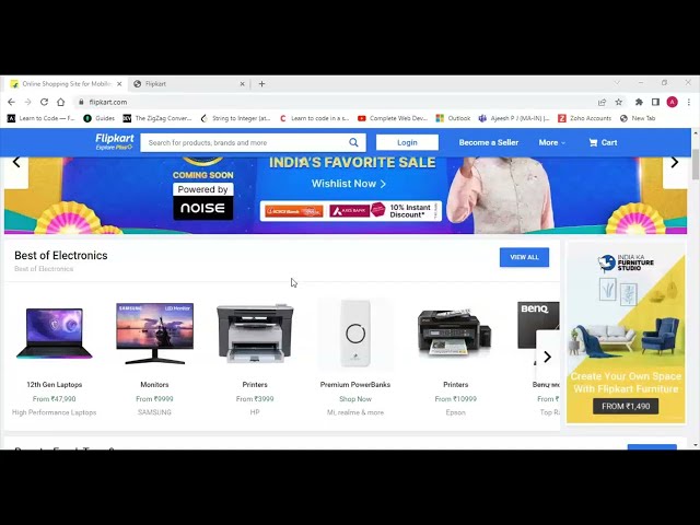 Best of Electonic section Flipkart using html css and javascript - part 1