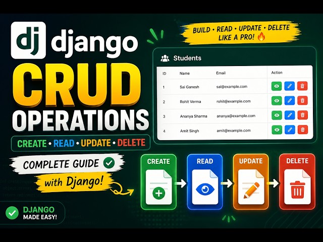 **Django CRUD Operations – Part 1 🔥 | Create, Read, Update & Delete with Django**