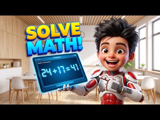 ➕ Solving Math Homework with AI! Shahwaiz Learns Addition 24+17 🌟