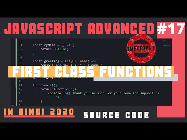 JavaScript Functional Programming | First Class Citizen Function in JavaScript in Hindi