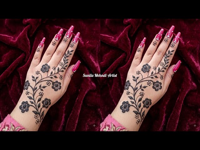 Trending Aesthetic Mehndi Design 2026 🌿 | Easy Back Hand Mehndi Design for Beginners | Step by Step