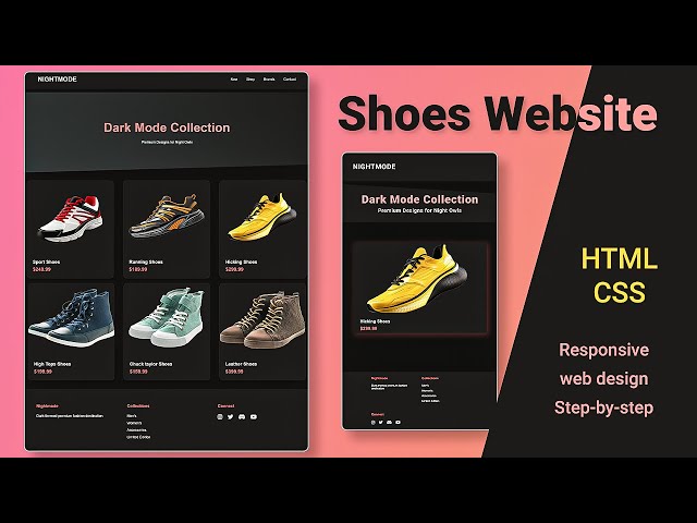 Modern Responsive Shoes Website Design Tutorial (HTML/CSS Only!) mzcode01 #coding #website #css