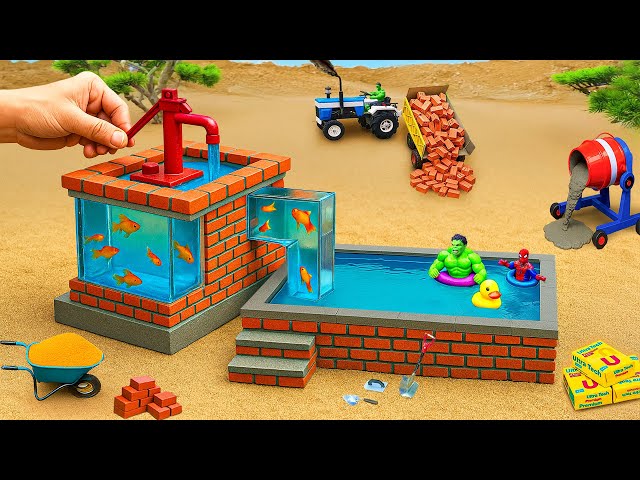 DIY Science Project Mini Water Well - How to Make a Fireproof Hand Pump and Mini Brick Pool Tank